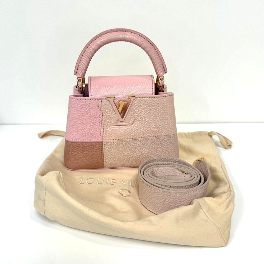 Louis Vuitton Capucines Pink Patchwork Mini Top Handle Crossbody Bag